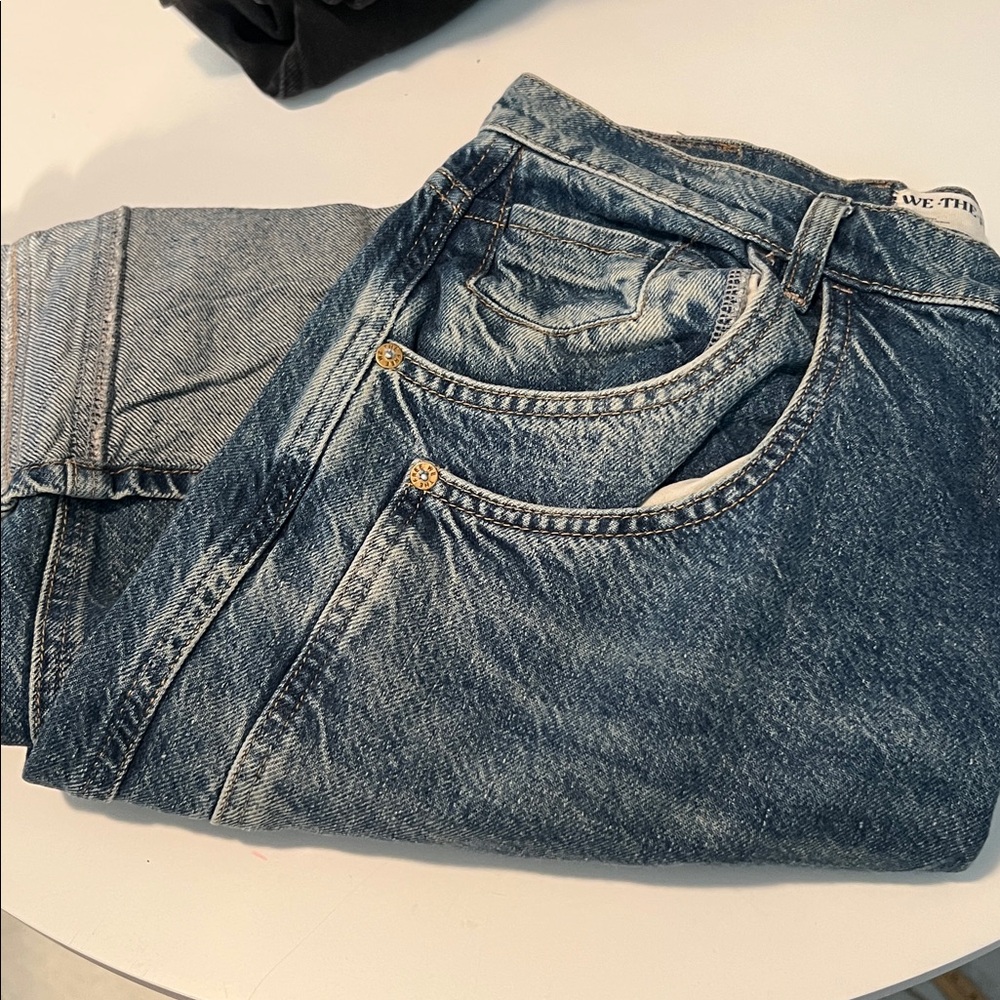 Free People Final Countdown Wide Leg Jeans in Zero Blue 27 - Picture 7 of 11